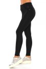 Siyah Kot Pantolon Görünümlü Yüksek Bel Tayt